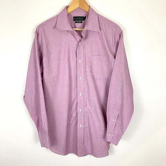 Lauren Ralph Lauren Men's Button-Up Dress Shirt Size 16.5 32-33 Pinkish Purple - Picture 1 of 16